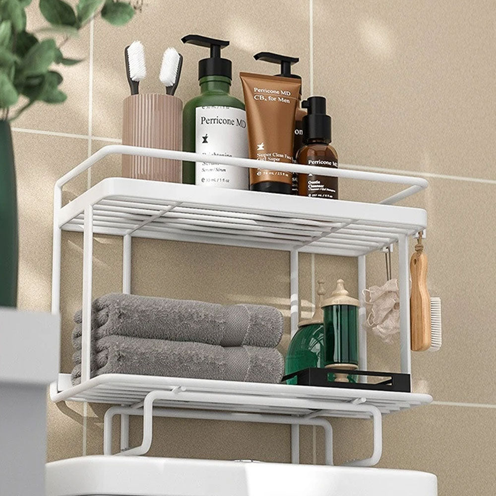 BowLift | AboveRack | Bathroom Shelf Black No Drilling Narrow