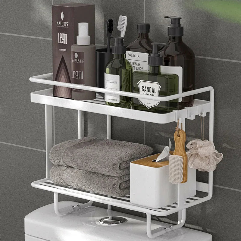 BowLift | AboveRack | Bathroom Shelf Black No Drilling Narrow