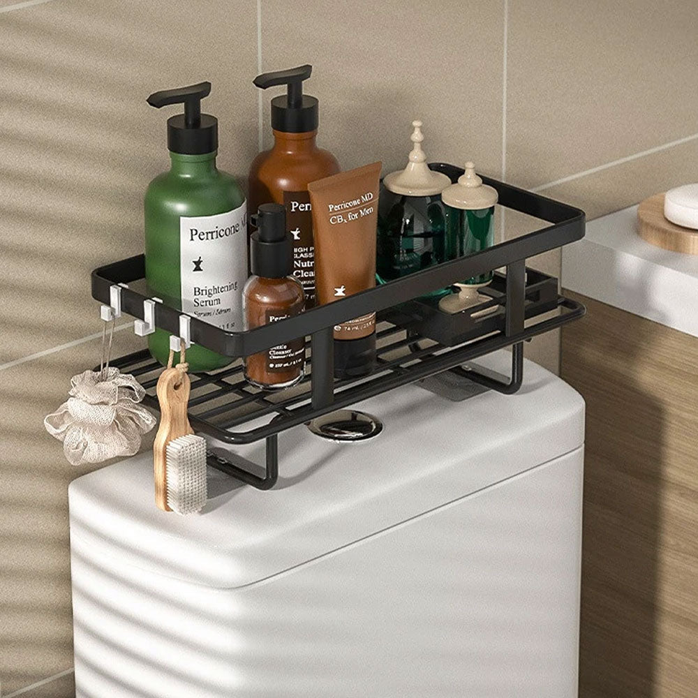 BowLift | AboveRack | Bathroom Shelf Black No Drilling Narrow