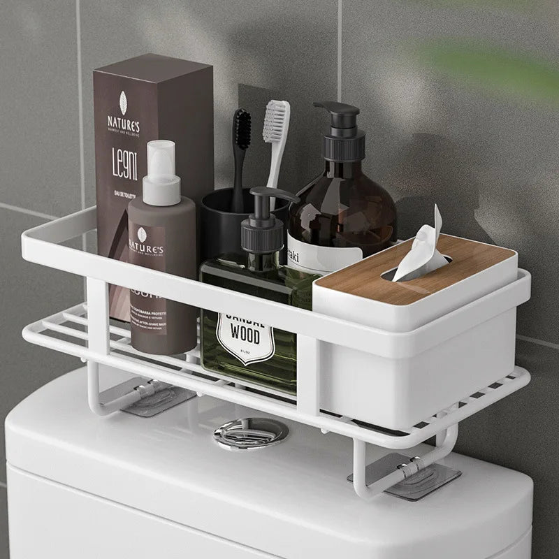 BowLift | AboveRack | Bathroom Shelf Black No Drilling Narrow