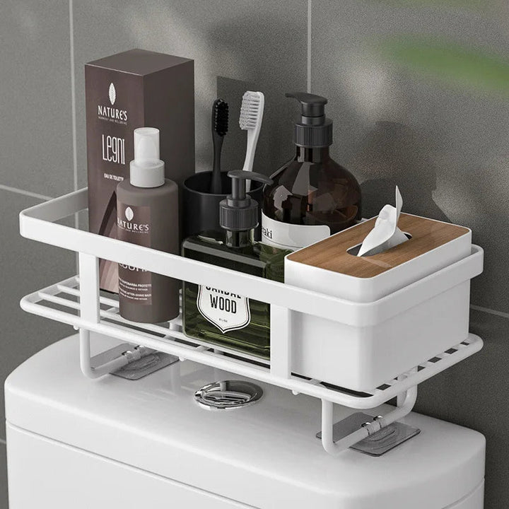 BowLift | AboveRack | Bathroom Shelf Black No Drilling Narrow
