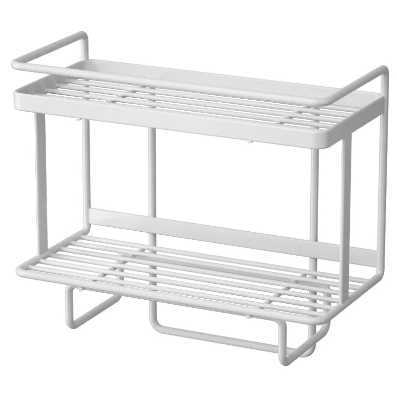 BowLift | AboveRack | Bathroom Shelf Black No Drilling Narrow