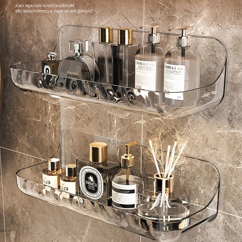 BowLift | Acrylic Bathroom Shelf | Wall-mounted Shower Organizer No Drilling