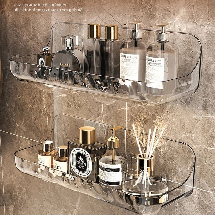 BowLift | Acrylic Bathroom Shelf | Wall-mounted Shower Organizer No Drilling