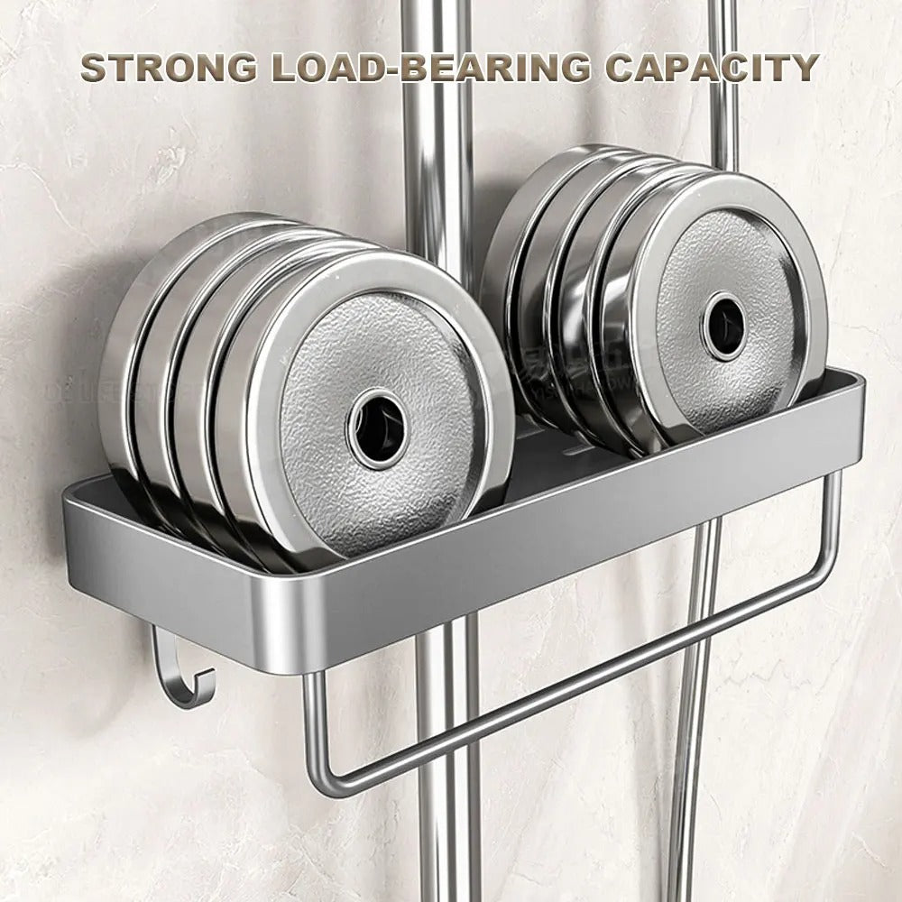 BowLift | Aluminum Shower Shelf Without Drilling | Practical Shower Tray