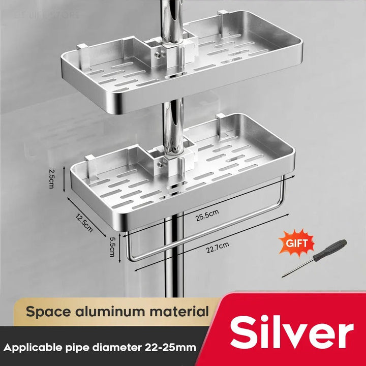 BowLift | Aluminum Shower Shelf Without Drilling | Practical Shower Tray