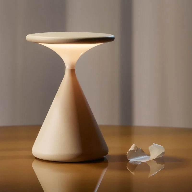 BowLift | Aeron Hourglass Cordless LED Table Lamp – Rechargeable, Dimmable, Modern Design