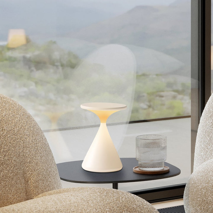 BowLift | Aeron Hourglass Cordless LED Table Lamp – Rechargeable, Dimmable, Modern Design