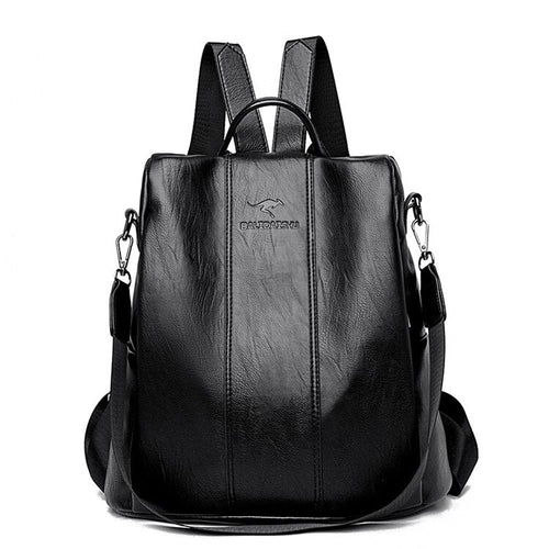 Theft-proof leather backpack for women in vintage style Bowlift