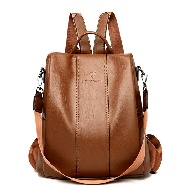 Theft-proof leather backpack for women in vintage style Bowlift