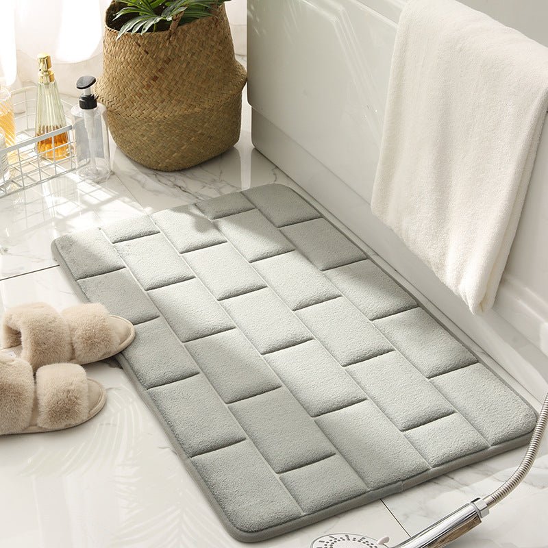 BowLift | Non-slip Bath Mat Beige Brick Pattern | Bath Mats