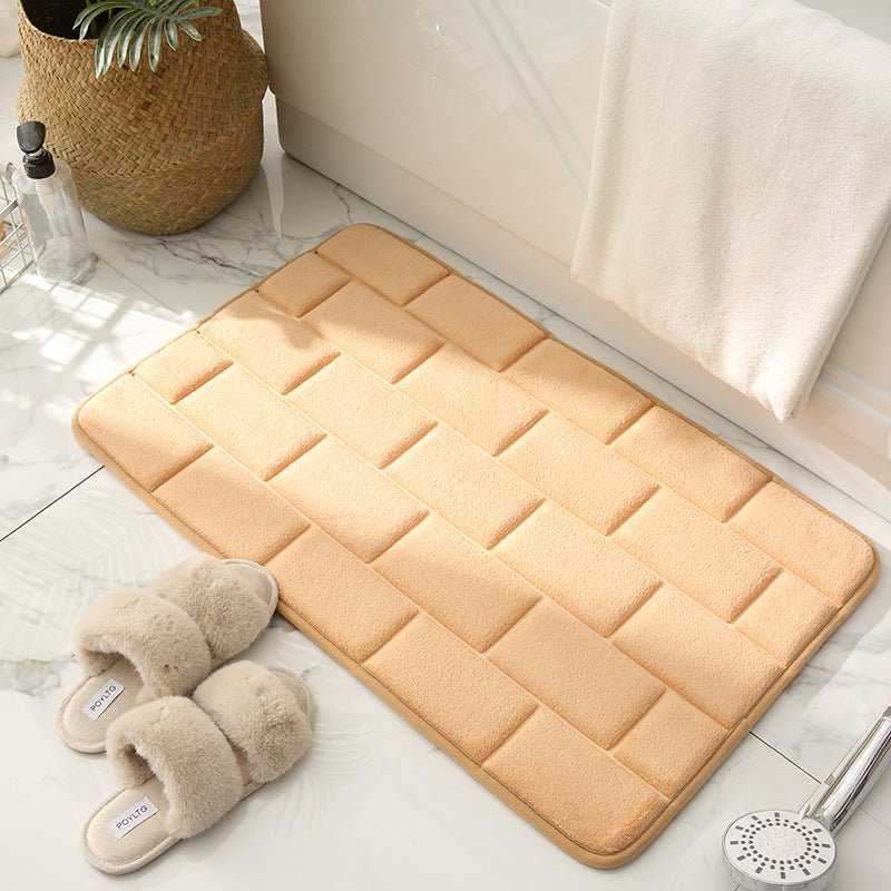 BowLift | Non-slip Bath Mat Beige Brick Pattern | Bath Mats