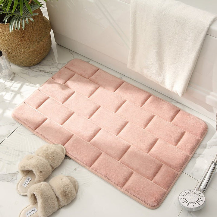 BowLift | Non-slip Bath Mat Beige Brick Pattern | Bath Mats
