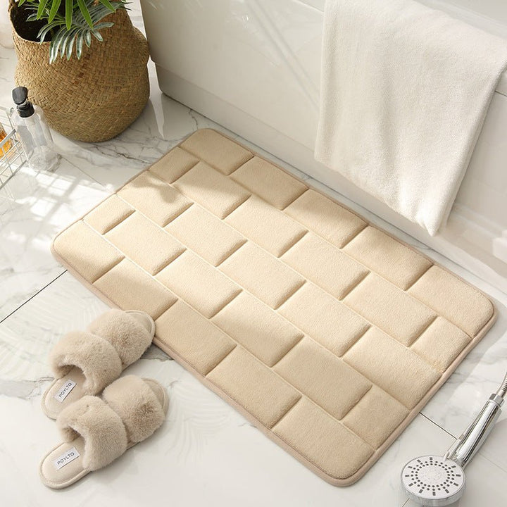 BowLift | Non-slip Bath Mat Beige Brick Pattern | Bath Mats
