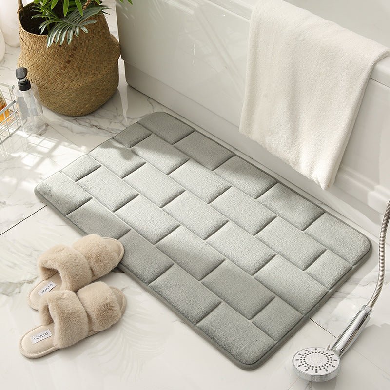 BowLift | Non-slip Bath Mat Beige Brick Pattern | Bath Mats