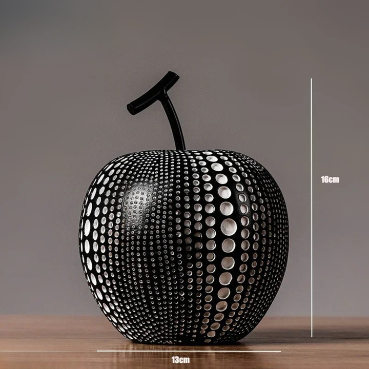BowLift | MonoApple Decorative Figurine – Black & White Polka Dot Apple