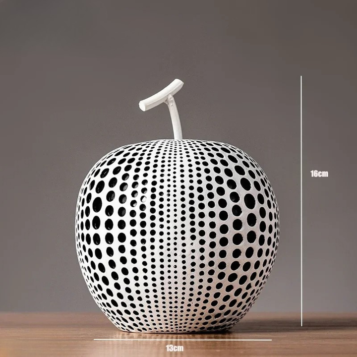 BowLift | MonoApple Decorative Figurine – Black & White Polka Dot Apple