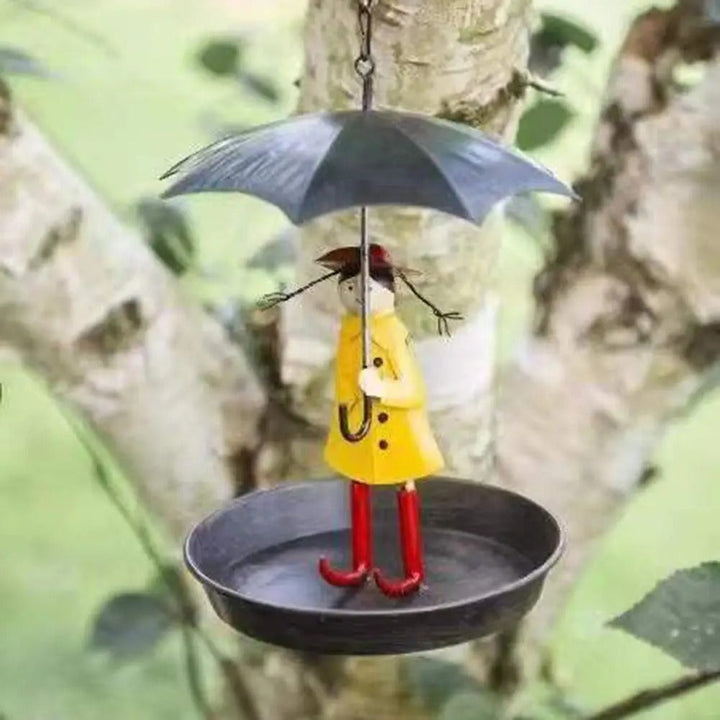 BowLift | Artistic Raincoat Girl Bird Feeder