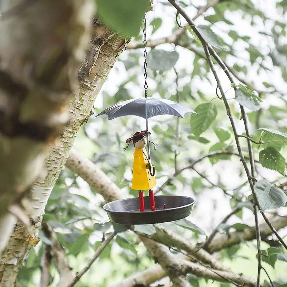 BowLift | Artistic Raincoat Girl Bird Feeder