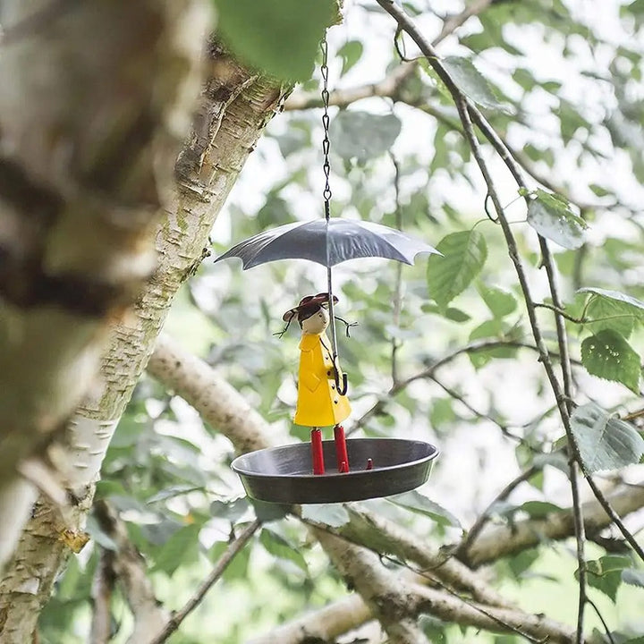 BowLift | Artistic Raincoat Girl Bird Feeder