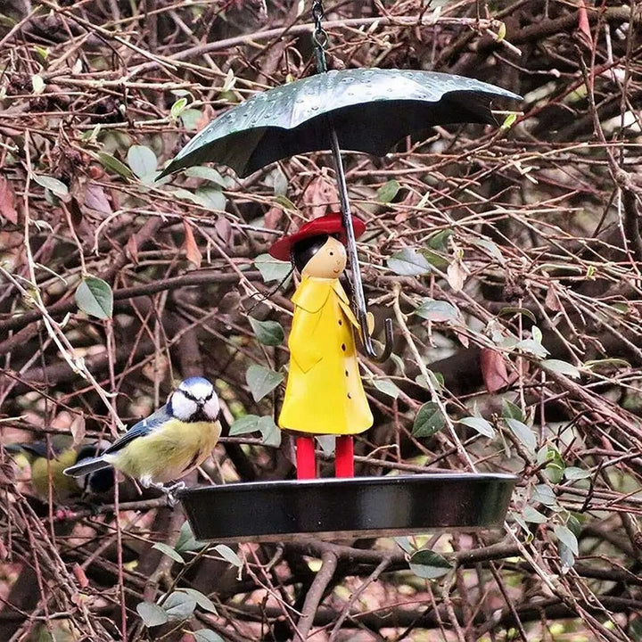 BowLift | Artistic Raincoat Girl Bird Feeder