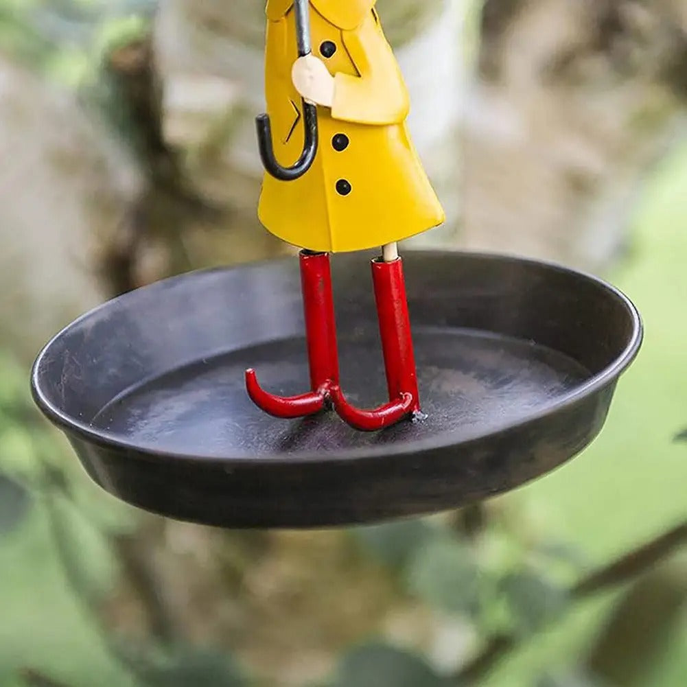 BowLift | Artistic Raincoat Girl Bird Feeder