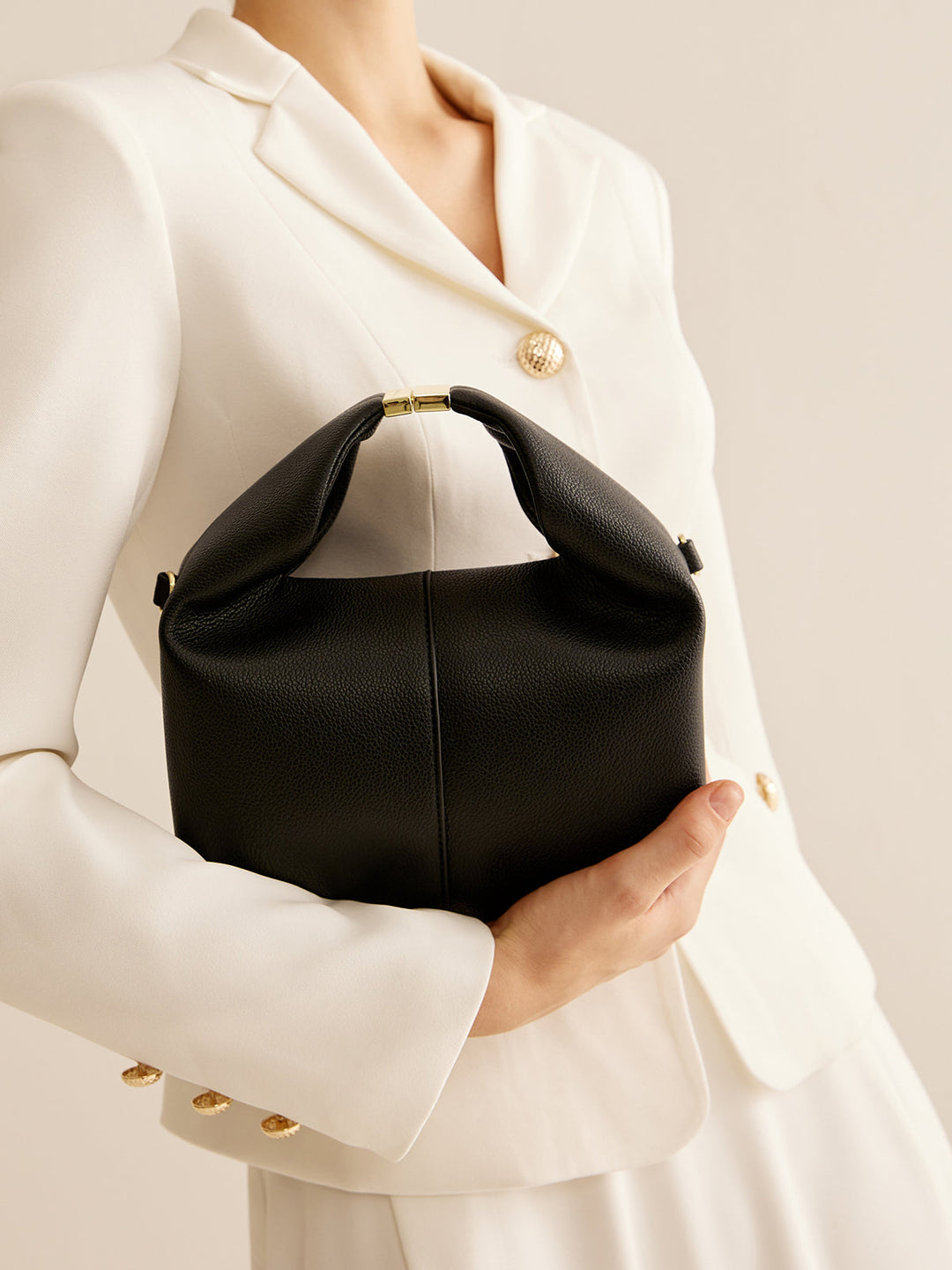 BowLift | Ladies Handbag Black One Size Polyurethane with Metal Detail