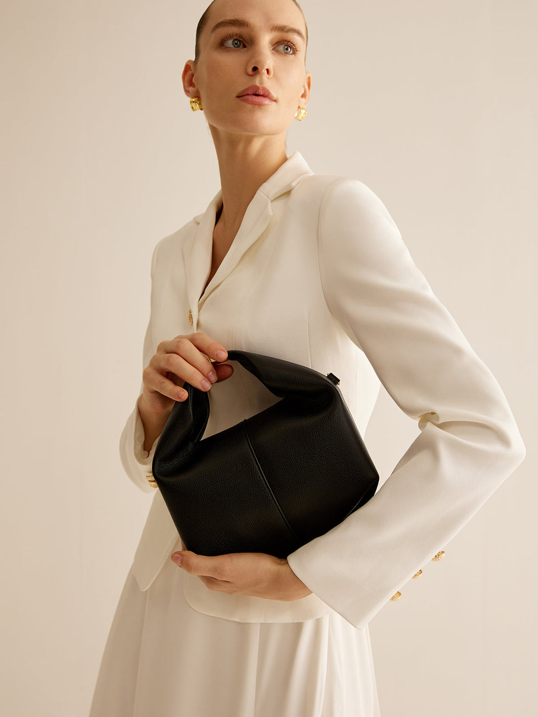 BowLift | Ladies Handbag Black One Size Polyurethane with Metal Detail