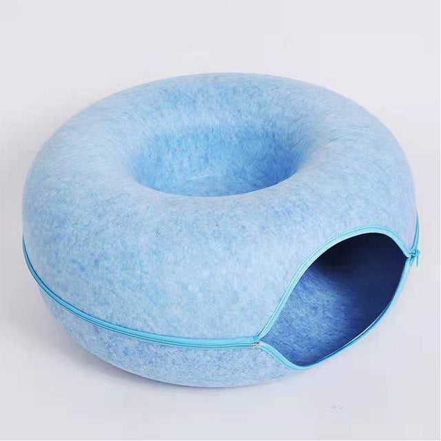 BowLift | Cozy Donut Cat Bed – Plush Material, Non-Slip Bottom, 20-Inch Diameter, Ideal for Relaxation and Play