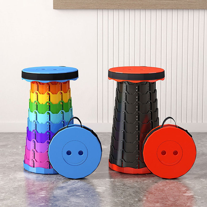 Modern Minimalist Cylindrical PP Extendable Folding Stool For Outdoor | Bowlift