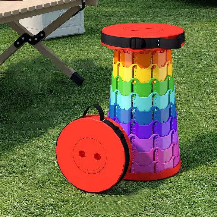 Modern Minimalist Cylindrical PP Extendable Folding Stool For Outdoor | Bowlift