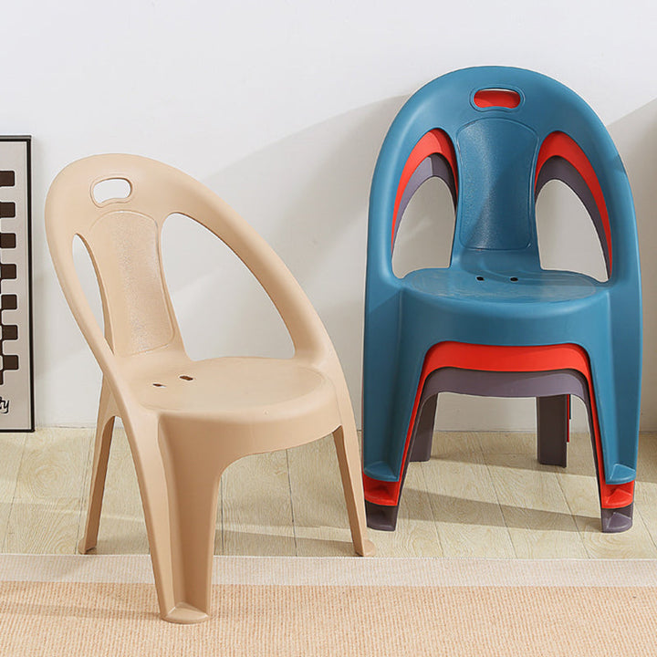 Modern Minimalist Round PP Stackable Backrest Armrest Kids Chair For Living Room | Bowlift