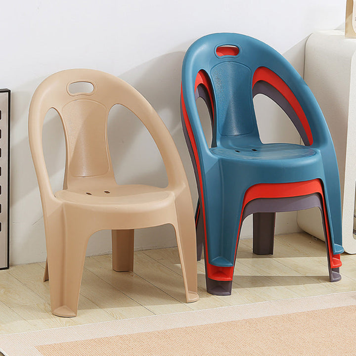 Modern Minimalist Round PP Stackable Backrest Armrest Kids Chair For Living Room | Bowlift