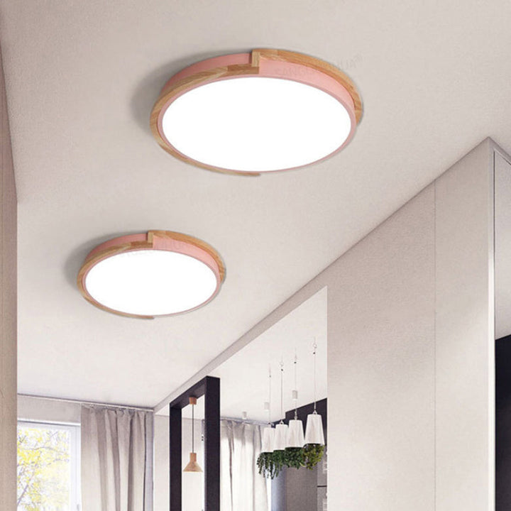 BowLift | LumenCraft Nordic LED Ceiling Light | Wooden Frame | Acrylic Shade | Mood Light | For Bedroom and Living Room