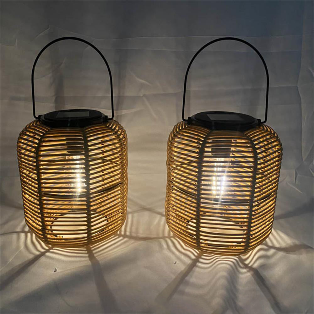Modern Art Deco Solar Waterproof Cylinder Lantern Hollow Out Plastic Iron LED Outdoor Light For Garden | Bowlift