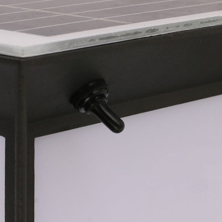 Modern Minimalist Solar Waterproof Square-Shaped Aluminum Acrylic LED Outdoor Post Light For Garden | Bowlift