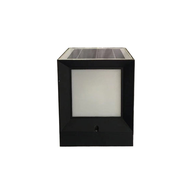 Modern Minimalist Solar Waterproof Square-Shaped Aluminum Acrylic LED Outdoor Post Light For Garden | Bowlift