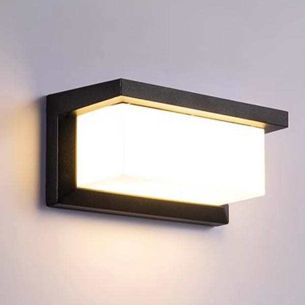 Modern Minimalist Rectangular Waterproof Aluminum LED Wall Sconce Lamp For Outdoor Patio | Bowlift