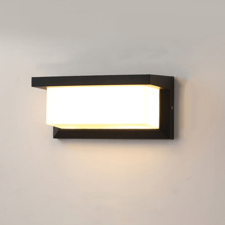 Modern Minimalist Rectangular Waterproof Aluminum LED Wall Sconce Lamp For Outdoor Patio | Bowlift