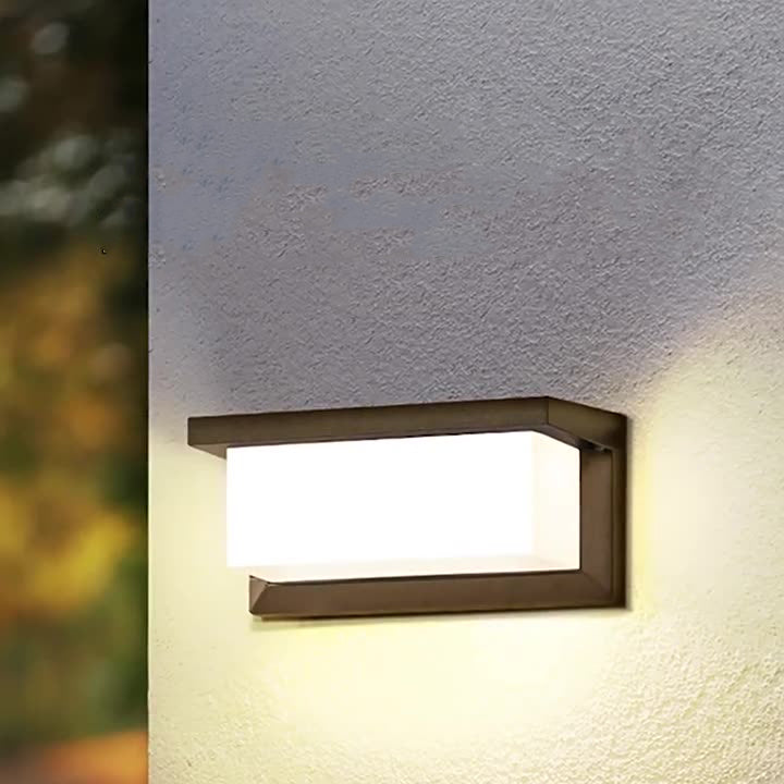 Modern Minimalist Rectangular Waterproof Aluminum LED Wall Sconce Lamp For Outdoor Patio | Bowlift