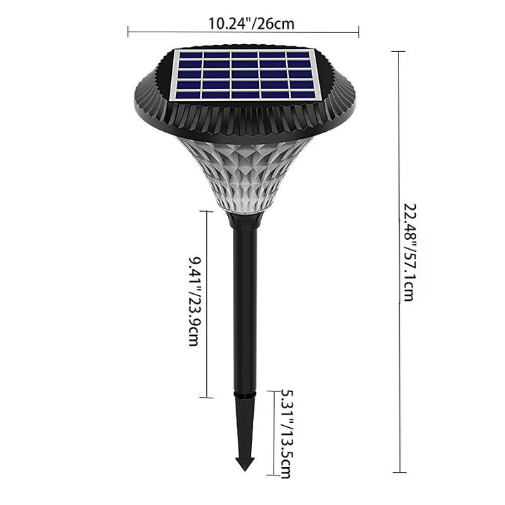Modern Minimalist Solar Waterproof Diamond Round ABS PC LED Outdoor Light For Outdoor Patio | Bowlift