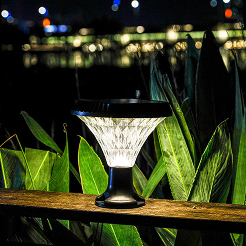 Modern Minimalist Solar Waterproof Diamond Round ABS PC LED Outdoor Light For Outdoor Patio | Bowlift