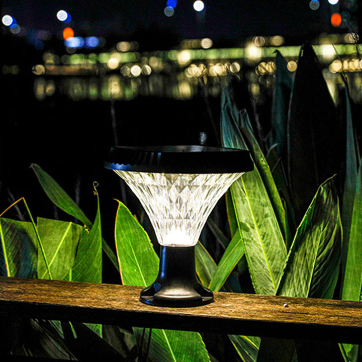Modern Minimalist Solar Waterproof Diamond Round ABS PC LED Outdoor Light For Outdoor Patio | Bowlift