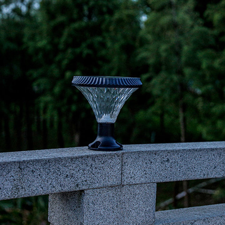 Modern Minimalist Solar Waterproof Diamond Round ABS PC LED Outdoor Light For Outdoor Patio | Bowlift