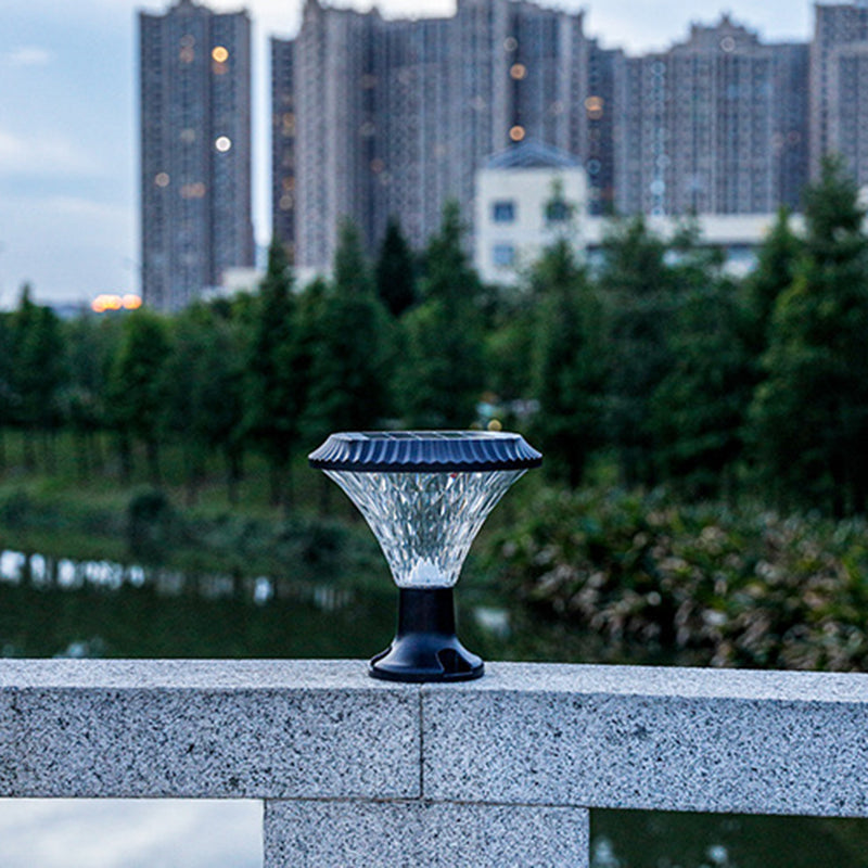 Modern Minimalist Solar Waterproof Diamond Round ABS PC LED Outdoor Light For Outdoor Patio | Bowlift
