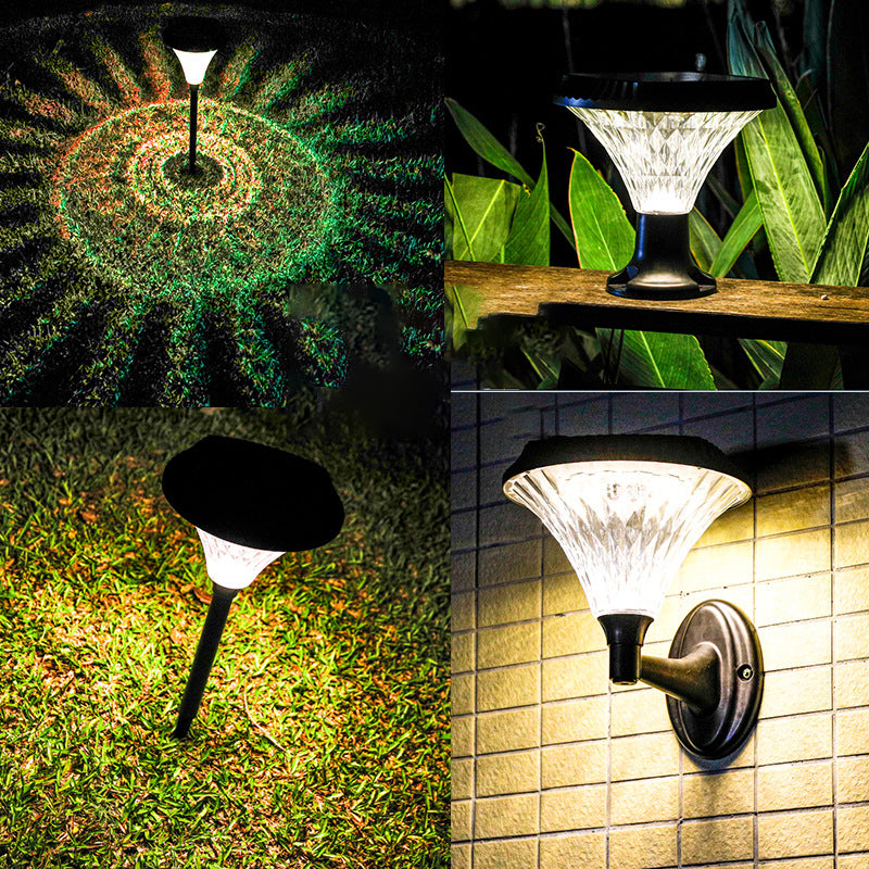 Modern Minimalist Solar Waterproof Diamond Round ABS PC LED Outdoor Light For Outdoor Patio | Bowlift