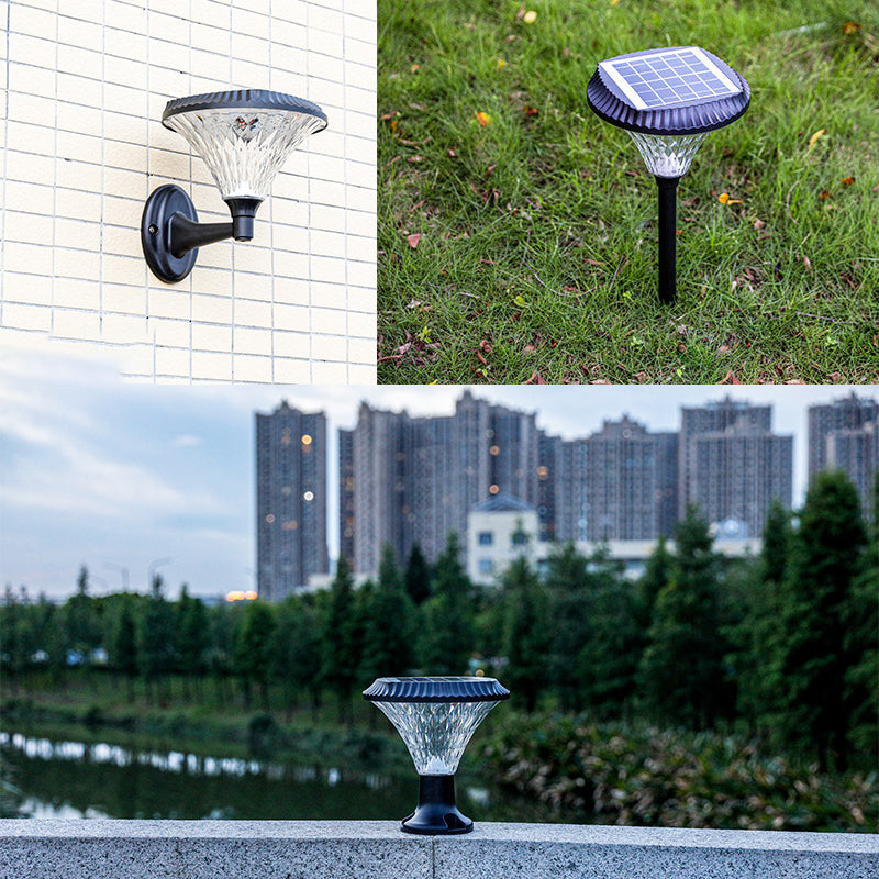 Modern Minimalist Solar Waterproof Diamond Round ABS PC LED Outdoor Light For Outdoor Patio | Bowlift