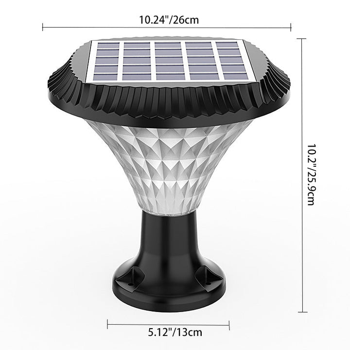 Modern Minimalist Solar Waterproof Diamond Round ABS PC LED Outdoor Light For Outdoor Patio | Bowlift