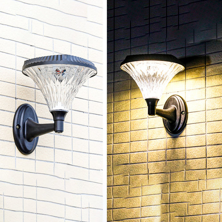 Modern Minimalist Solar Waterproof Diamond Round ABS PC LED Outdoor Light For Outdoor Patio | Bowlift