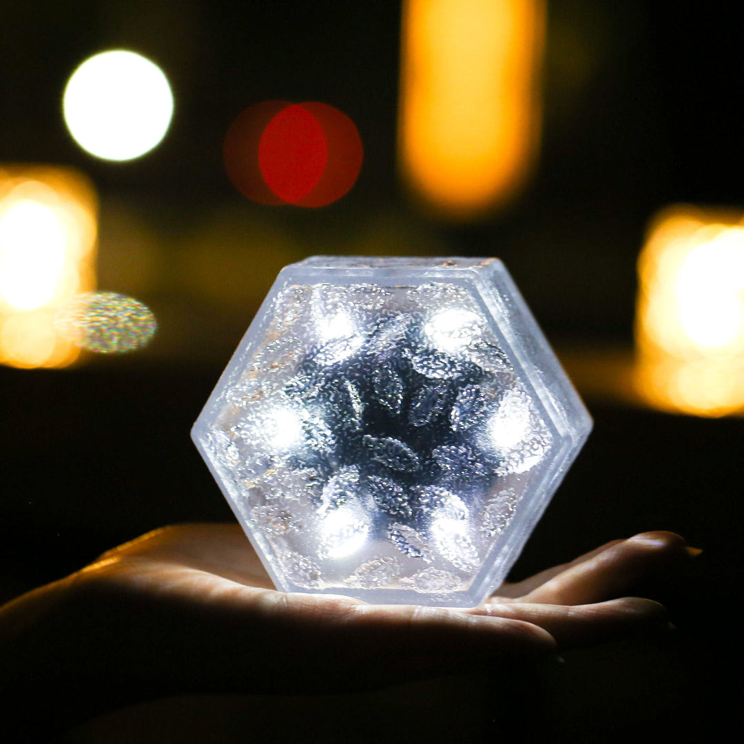 Modern Minimalist Solar Waterproof Hexagonal Ice Tile ABS PVC LED Lawn Landscape Light For Outdoor Patio | Bowlift